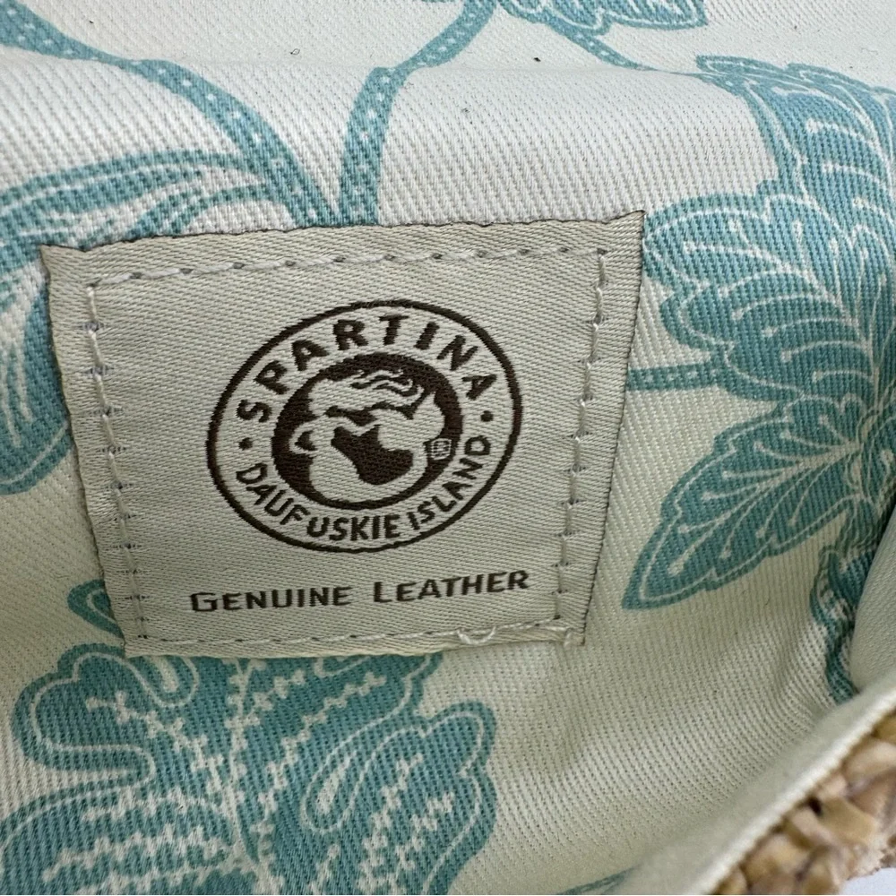 Spartina 449 Mint Leather Jute Mermaid Mirrored Cosmetic Case Keychain Tag Set